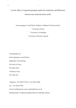 Can the effects of temporal grouping explain the similarities and