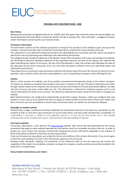 Personal data treatment brief