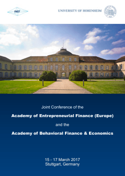 Joint Conference of the Academy of Entrepreneurial Finance