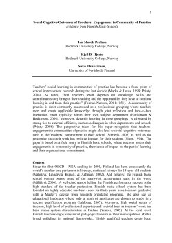 1 Social-Cognitive Outcomes of Teachers