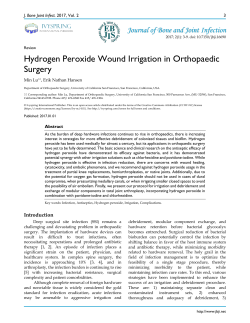 Hydrogen Peroxide Wound Irrigation in Orthopaedic Surgery