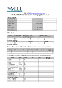 Room Booking Form 2017 - Celbridge Community Centre