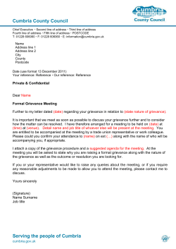 Formal Grievance Meeting