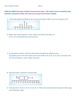 Statistics Unit 1 Posttest Review