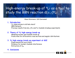 High-energy break-up of 6Li as a tool to study the BBN reaction d(&alpha;