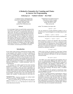 A Reductive Semantics for Counting and Choice in Answer Set