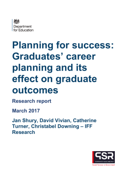 Graduates` career planning and its effect on graduate outcomes