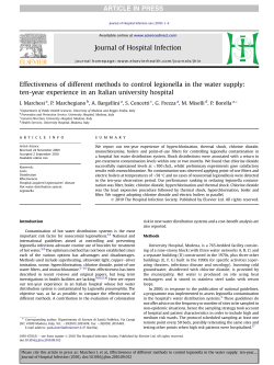 Effectiveness of different methods to control legionella in the water