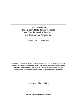 OECD Guidance for Country Data Review Reports on Plant