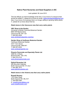 Native Plant Nurseries and Seed Suppliers in BC