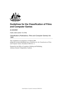 Guidelines for the Classification of Films and Computer Games