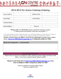 Eurest Pre-Order Food Form