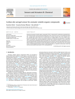 Carbon-dot-aerogel sensor for aromatic volatile organic compounds