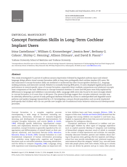 Concept Formation Skills in Long-Term Cochlear