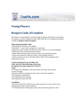 Young Players Respect Code of Conduct