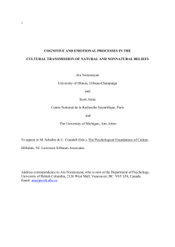 Cognitive and Emotional Processes in