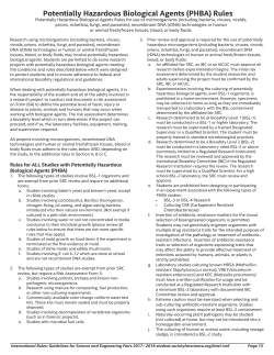 Potentially Hazardous Biological Agents (PHBA) Rules