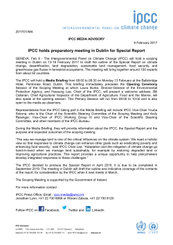 IPCC holds preparatory meeting in Dublin for Special Report