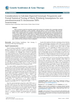 Considerations to Calculate Expected Genotypic Frequencies and
