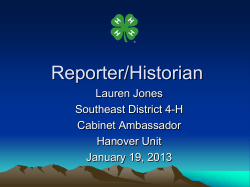 Club Reporter/Historian
