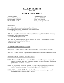 CURRICULUM VITAE - Cleveland State University