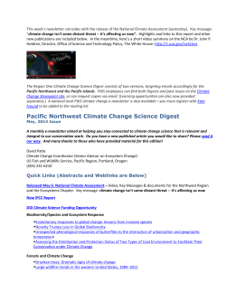 Preparing for Climate Change - Northwest Climate Science Center