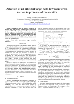 Detection of an artificial target with low radar cross