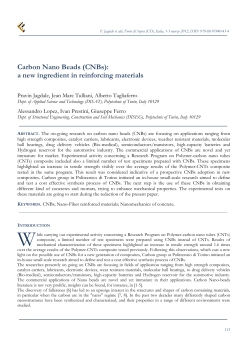 Carbon Nano Beads (CNBs): a new ingredient in reinforcing materials