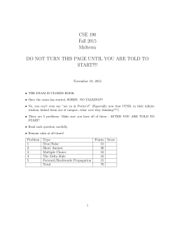 CSE 190 Fall 2015 Midterm DO NOT TURN THIS PAGE