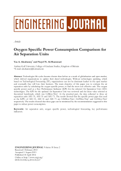 Oxygen Specific Power Consumption Comparison for Air Separation