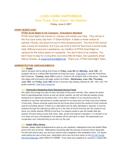 LHHS HAWK HAPPENINGS One Town, One Team! Go Hawks!