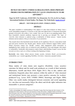 HUMAN SECURITY UNDER GLOBALISATION: DOES PRIMARY