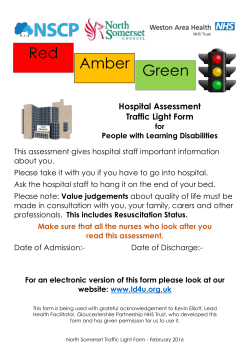 Traffic Light Form - North Somerset Learning Disabilities