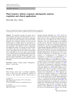 Plant terpenes: defense responses, phylogenetic analysis