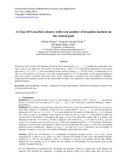 A Class Of Graceful Lobsters with even number of branches incident