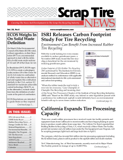 California Expands Tire Processing Capacity ISRI Releases Carbon