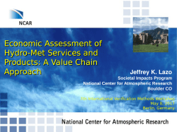 Economic Assessment of Hydro-Met Services and Products