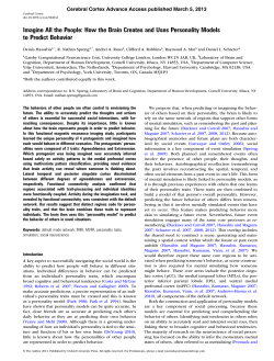 Imagine All the People: How the Brain Creates and Uses Personality