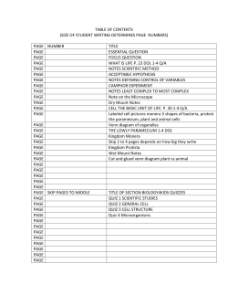 TABLE OF CONTENTS (SIZE OF STUDENT WRITING