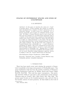 STACKS OF HYPERBOLIC SPACES AND ENDS OF 3