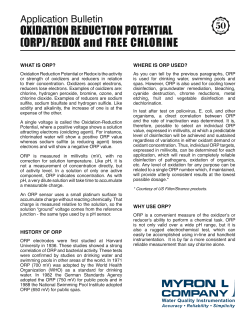 OXIDATION REDUCTION POTENTIAL (ORP)