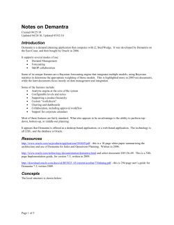 Notes on Demantra - The Risberg Family