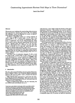 Constructing Approximate Shortest Path Maps in Three Dimensions*