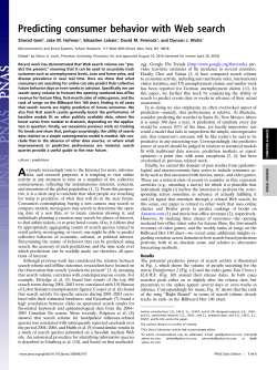 Predicting consumer behavior with Web search