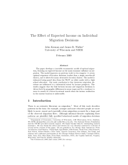 The E ect of Expected Income on Individual Migration Decisions
