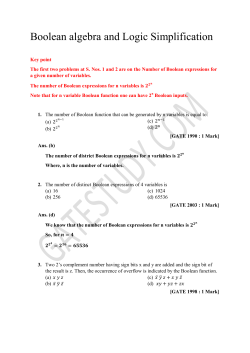 Boolean algebra and Logic Simplification