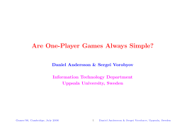 Are One-Player Games Always Simple?