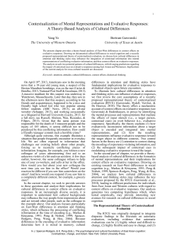 Contextualization of Mental Representations and Evaluative