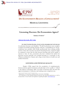 Licensing Doctors: Do Economists Agree?