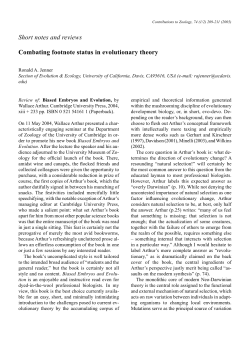 Short notes and reviews Combating footnote status in evolutionary